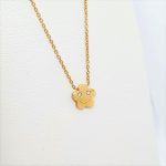 Collana con ciondolo in oro rosa e brillantini