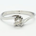 Anello solitario oro bianco