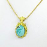 Collana con pendente oro e turchese