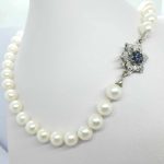 Girocollo di perle chiusura oro bianco