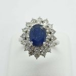 Anello margherita oro zaffiro e diamanti