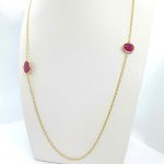 Collana oro con rubini