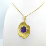 Collana con pendente oro e ametista