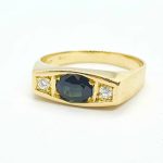 Anello oro zaffiro e diamanti
