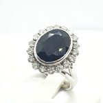 Anello margherita oro zaffiro e diamanti