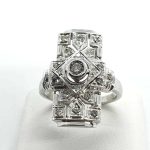 Anelo Vintage Art dèco oro e diamanti