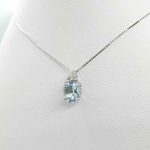 Collana oro acquamarina e brillantini