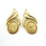 Orecchini vintage cammeo in oro
