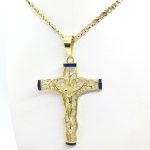 Collana con croce oro smaltato