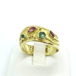 Anello oro rubini e smeraldi