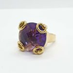 Anello Gucci Horsebit Cocktail oro e ametista