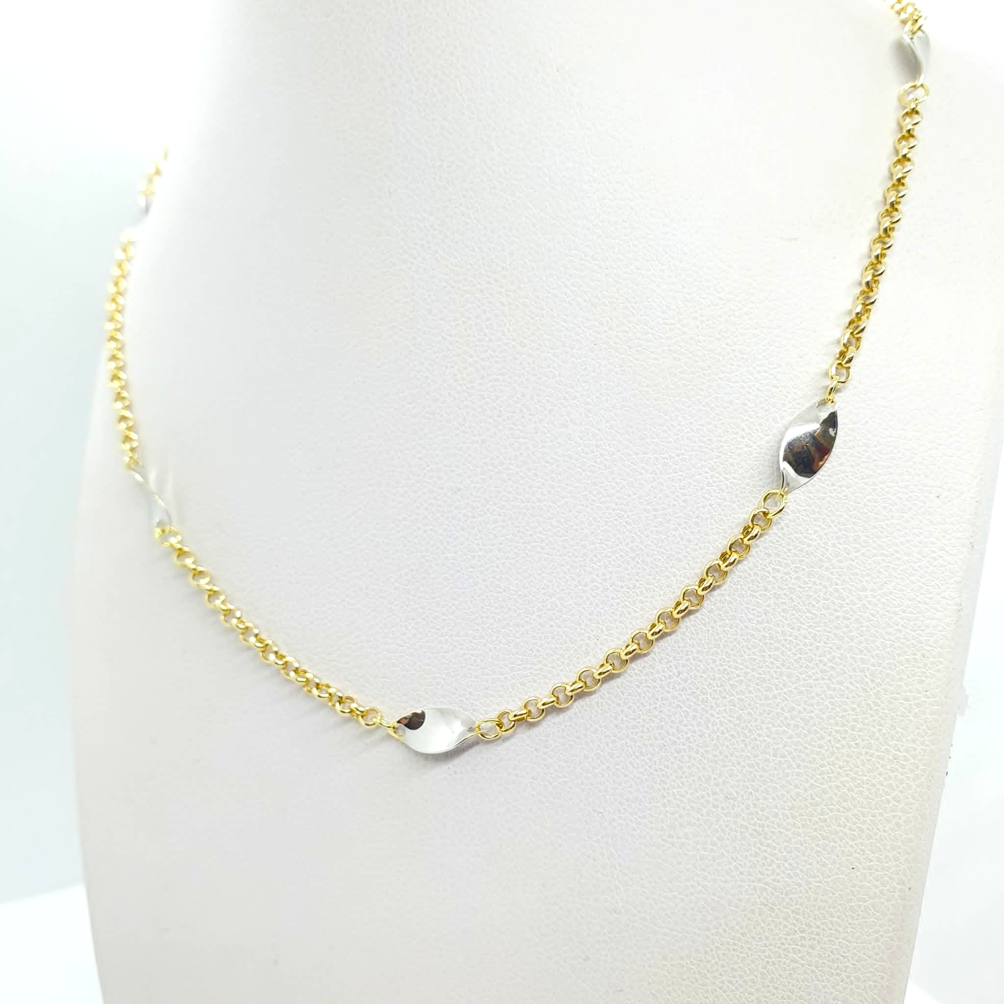 N571-4gr-A135-380 Girocollo " Midas" oro giallo-bianco - immagine 1