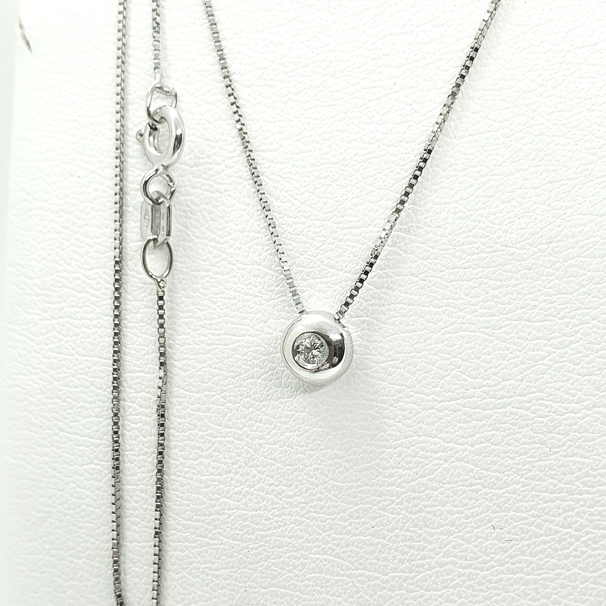 N817-2,2gr-A180-275 Collana punto luce oro e diamante - immagine 1