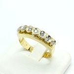 Anello rivière vintage in oro e diamanti