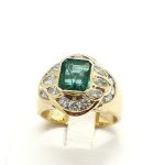 Anello oro smeraldo e diamanti